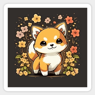 Chibi Shiba Inu: Blossom Charm Sticker